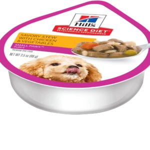 Hill's Science Diet Wet Dog Food, Puppy, Small Paws for Small Breeds, Savory Stew with Chicken & Vegetables Recipe, 3.5 Ounce (Pack of 12)